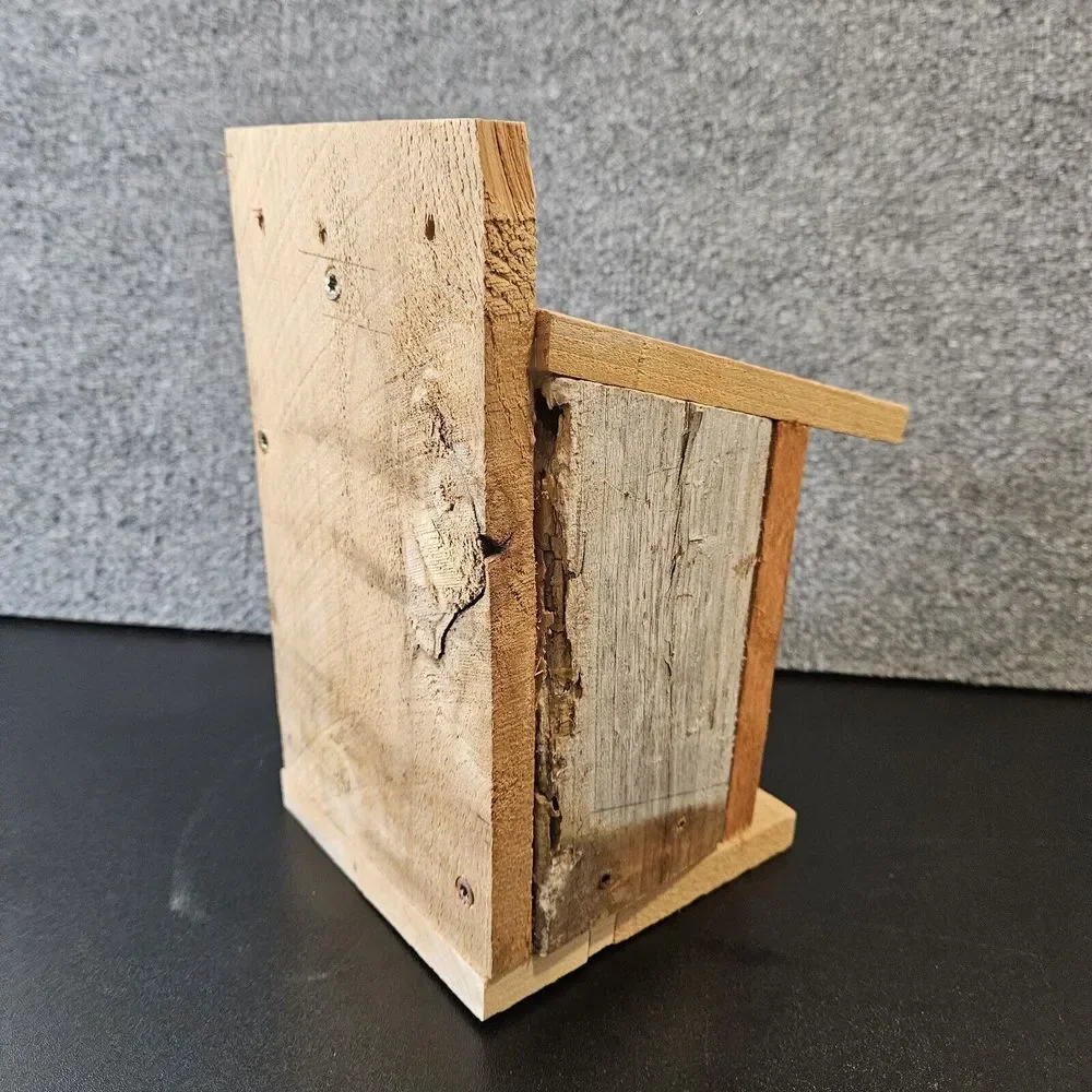 Homemade Wood Bird House Quirky Rustic 10x9x7‎